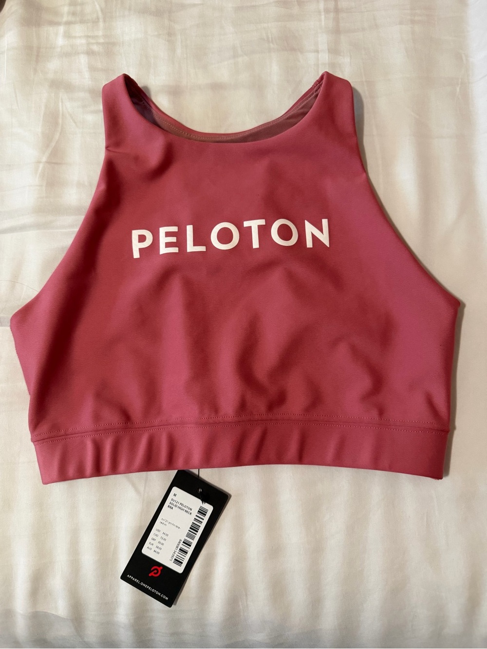 NWT Peloton High Neck Sports Bra - Dusty Rose - Size Medium